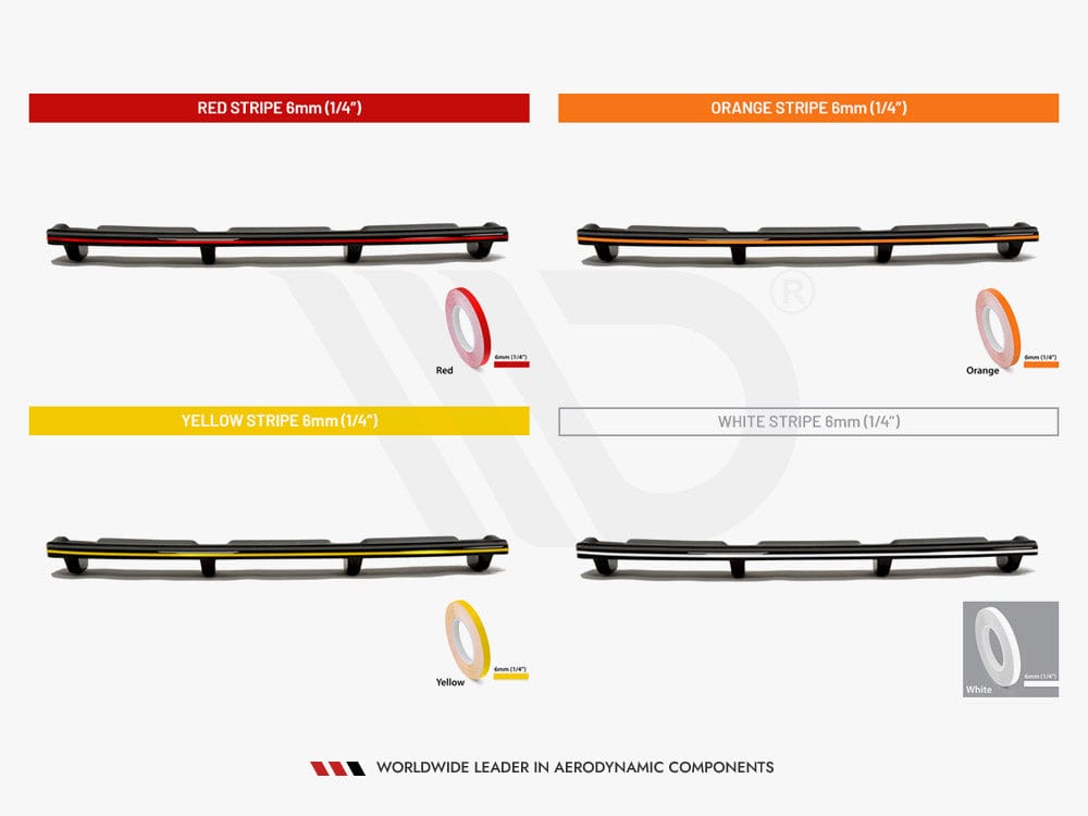 Maxton Design Central Rear Splitter V.1 (Vertical Bars) Mercedes A 35 AMG Sedan V177 Maxton Design SR