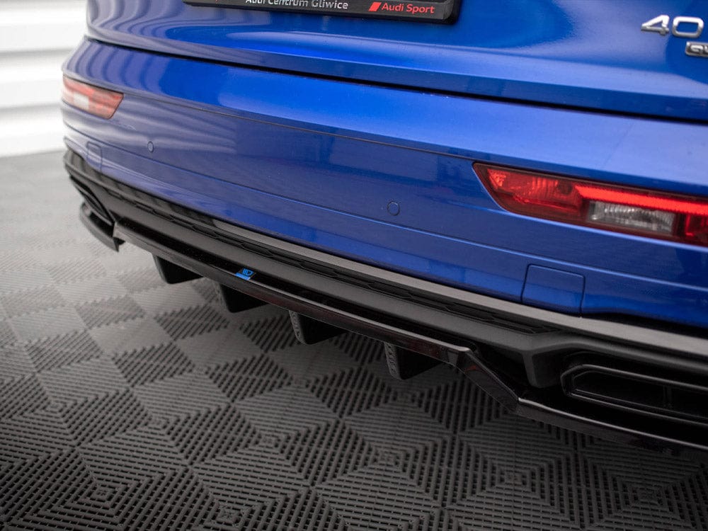 Maxton Design Central Rear Splitter (Vertical Bars) Audi Q5 S-Line SUV Mk2 Facelift Maxton Design SR