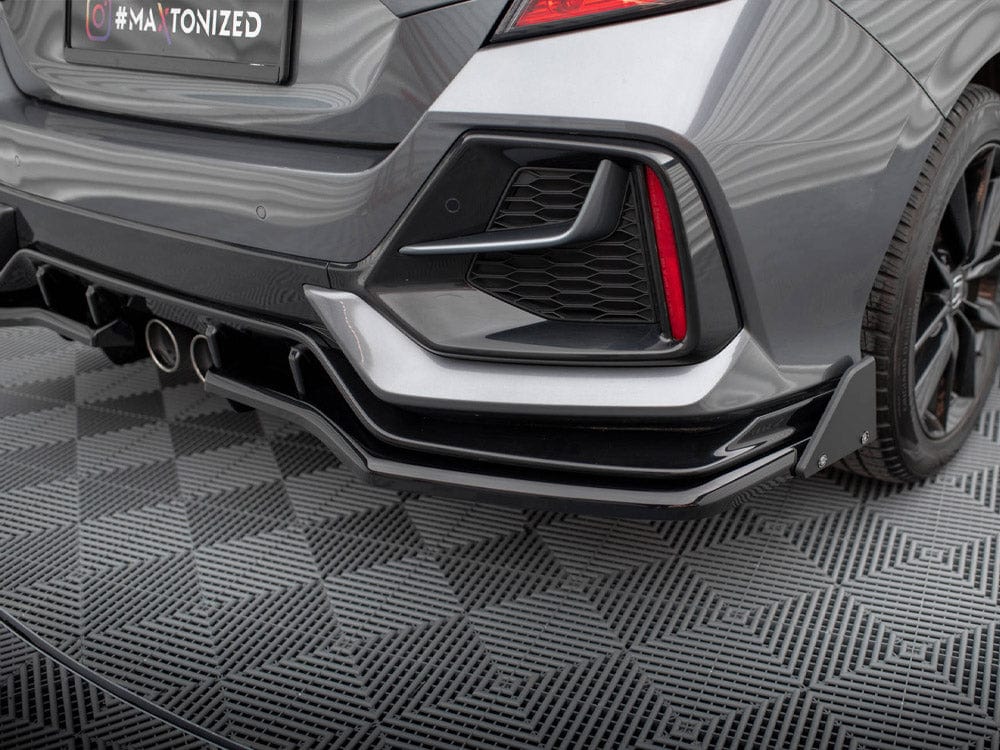 Maxton Design Central Rear Splitter (Vertical Bars) + Flaps Honda Civic Sport Mk 10 Maxton Design SR
