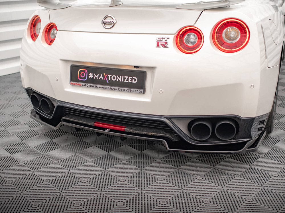 Maxton Design Central Rear Splitter (Vertical Bars) Nissan GTR R35 Facelift Maxton Design SR