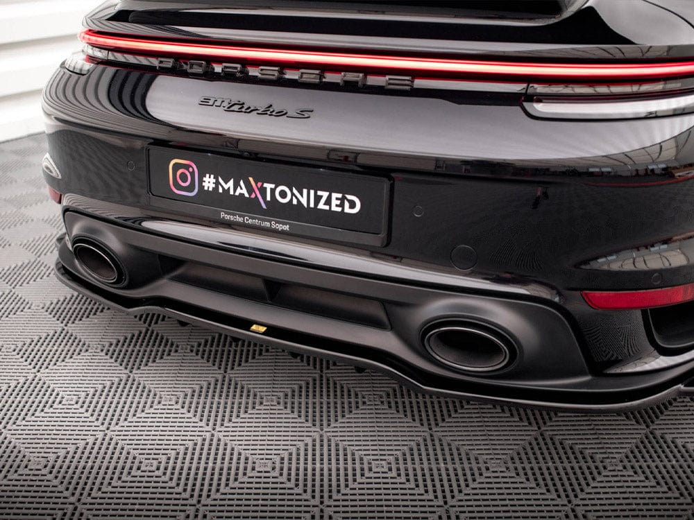 Maxton Design Central Rear Splitter (Vertical Bars) Porsche 911 Turbo S 992 Maxton Design SR