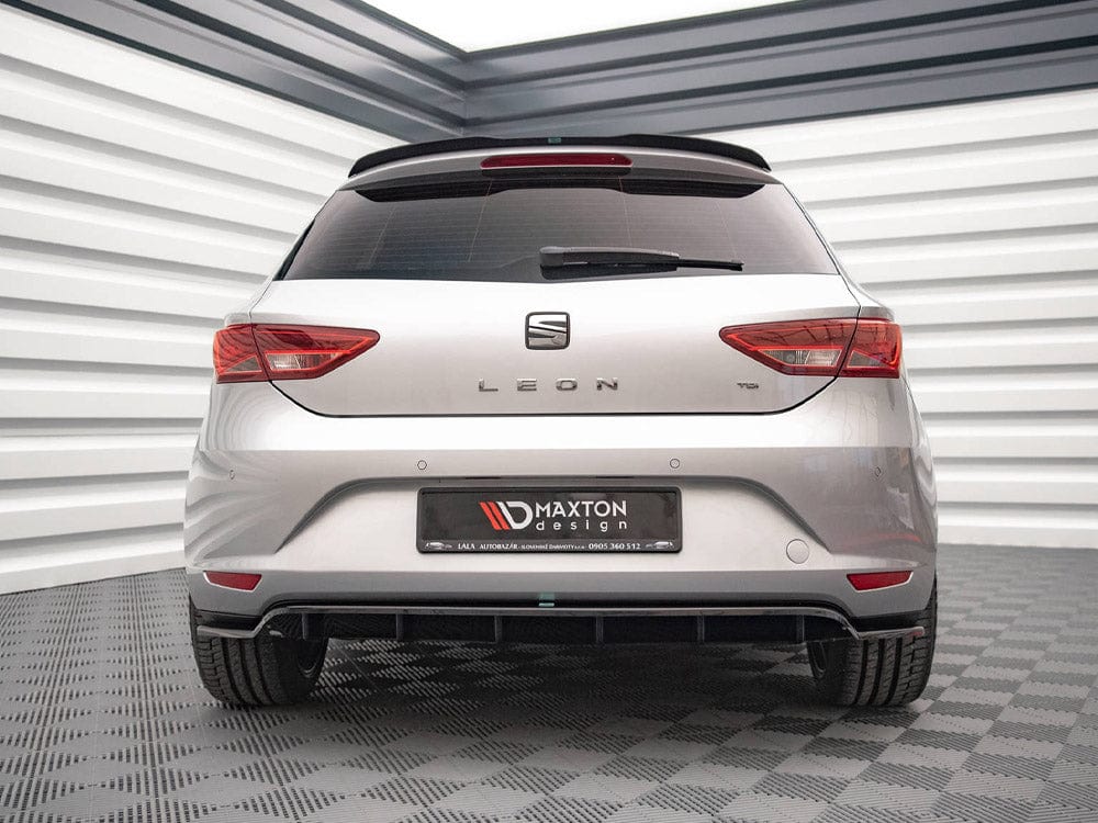 Maxton Design Central Rear Splitter (Vertical Bars) Seat Leon Hatchback MK3 2012-2016 Maxton Design SR