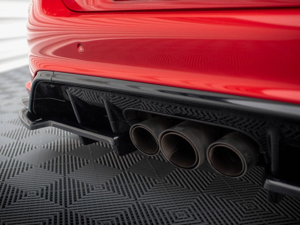 Maxton Design Central Rear Splitter (Vertical Bars) V.1 + Flaps Honda Civic Type-R Mk 11 Maxton Design SR