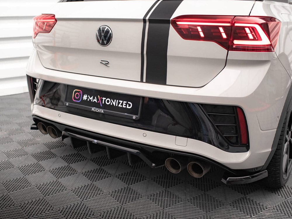 Maxton Design Central Rear Splitter (Vertical Bars) Volkswagen T-Roc R Mk1 Facelift Maxton Design SR