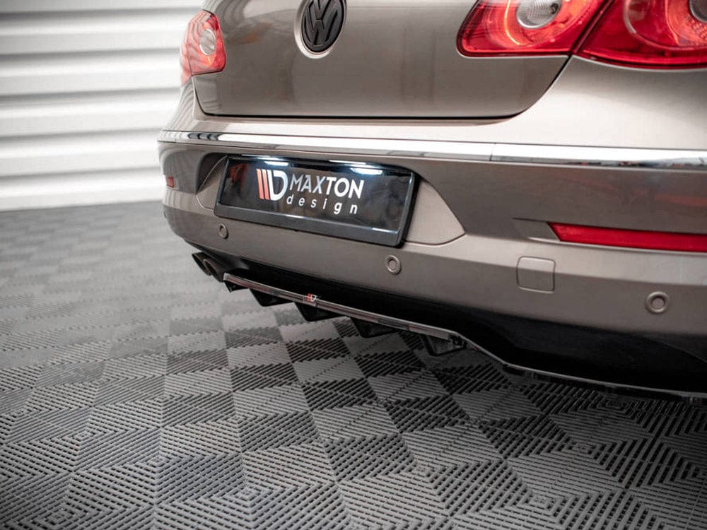 Maxton Design Central Rear Splitter (Vertical Bars) VW Passat CC 2008-2012 Maxton Design SR