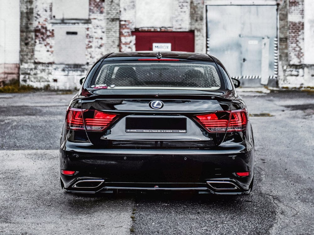 Maxton Design Central Rear Splitter (W/ Vertical Bars) Lexus LS MK4 Facelift 2012-2017 Maxton Design SR