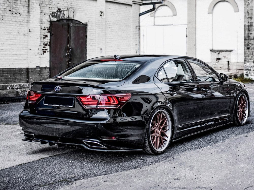 Maxton Design Central Rear Splitter (W/ Vertical Bars) Lexus LS MK4 Facelift 2012-2017 Maxton Design SR
