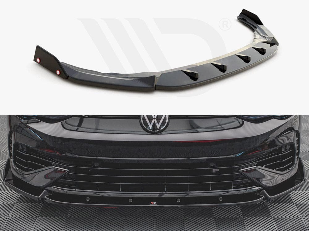 Maxton Design Front Splitter V.2 + Flaps VW Golf R Mk8 Maxton Design SR