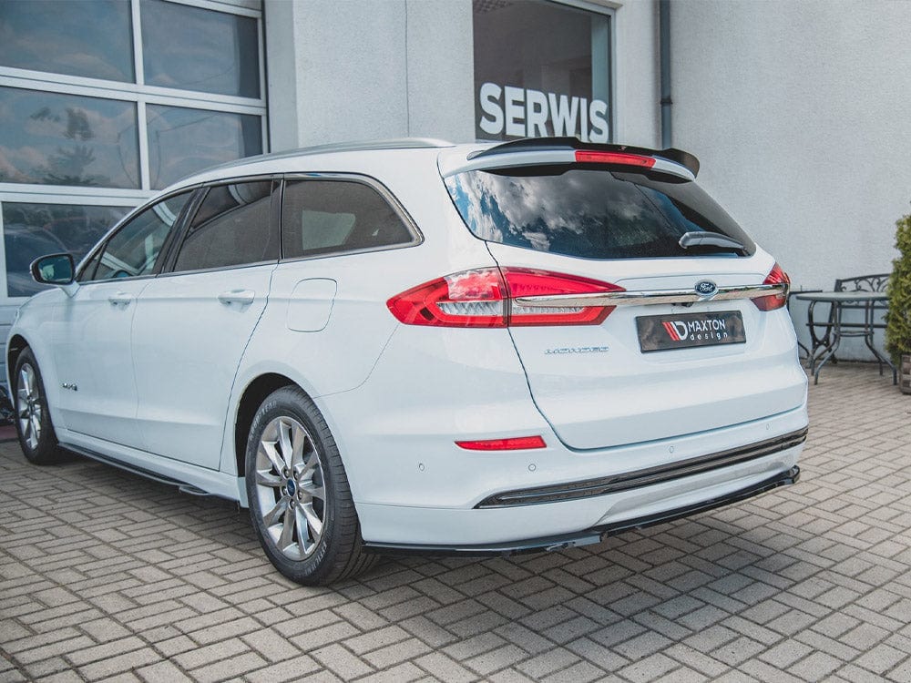 Maxton Design Gloss Black Central Rear Splitter Ford Mondeo Estate Platinum MK5 Facelift 2019- Maxton Design SR