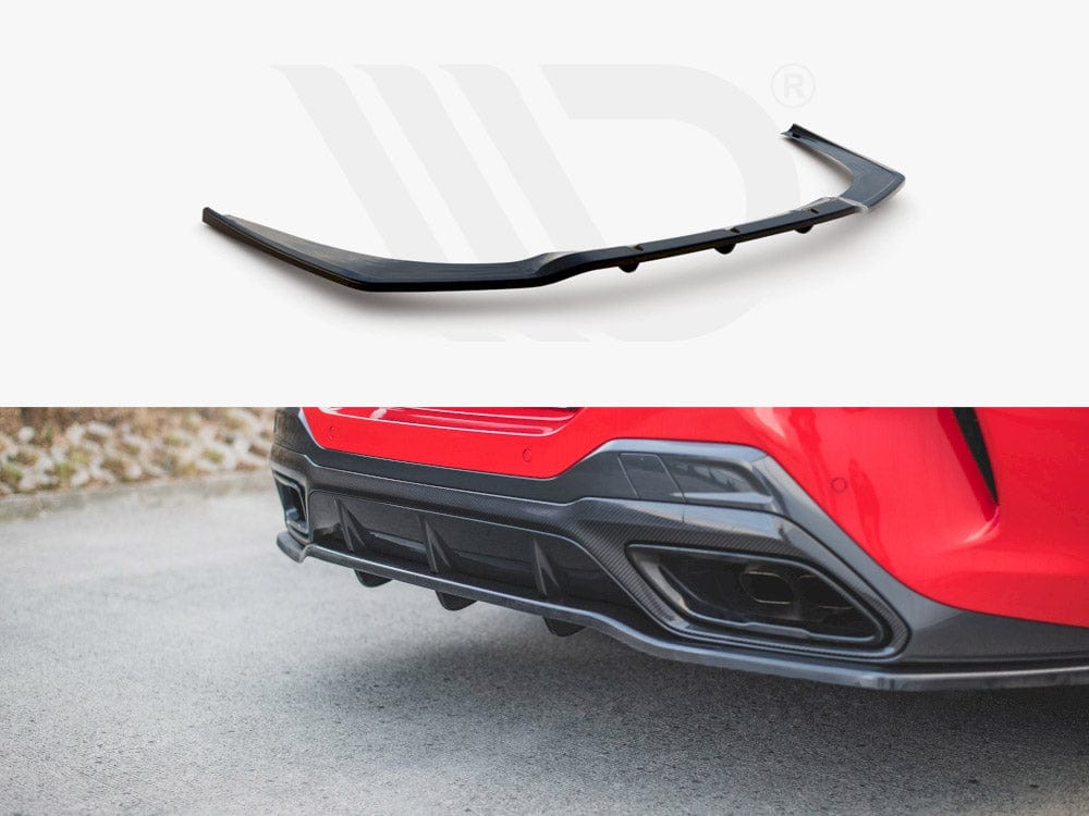 Maxton Design Gloss Black Central Rear Splitter (Vertical Bars) BMW 8 Coupe M-Pack G15 Maxton Design SR