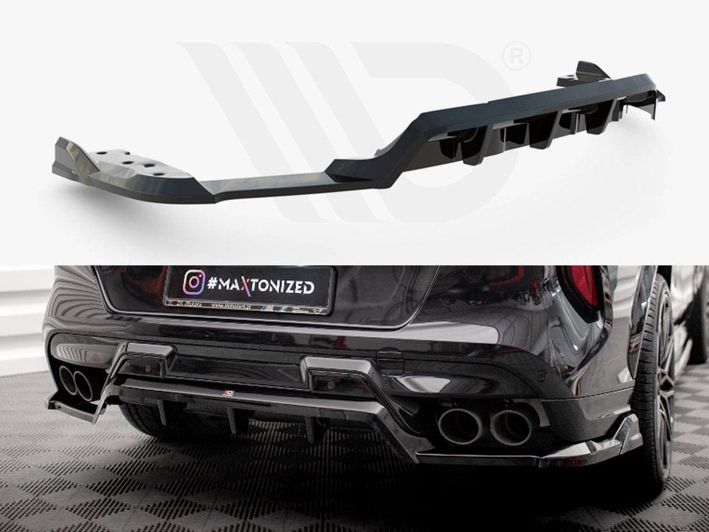 Maxton Design Gloss Black Central Rear Splitter (Vertical Bars) BMW X6 M F96 Maxton Design SR