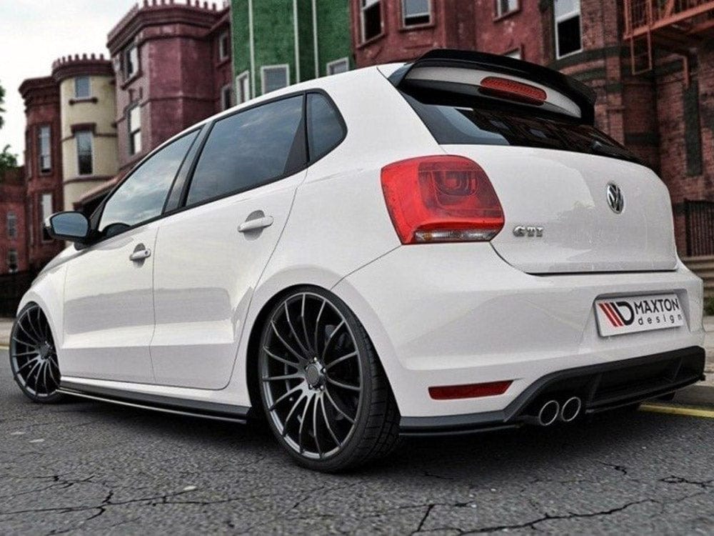 Maxton Design Gloss Black Central Rear Splitter (Vertical Bars) VW Polo Mk5 GTI Facelift Maxton Design SR