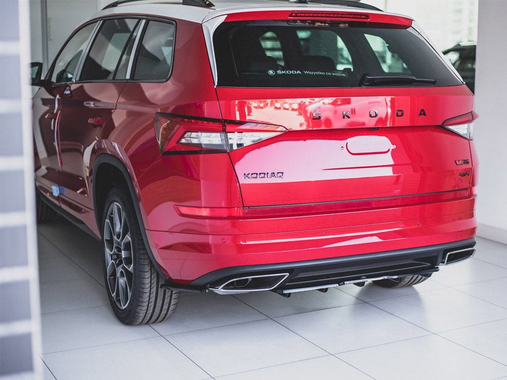 Maxton Design Gloss Black Central Rear Splitter (W/ Vertical Bars) Skoda Kodiaq VRS 2019- Maxton Design SR