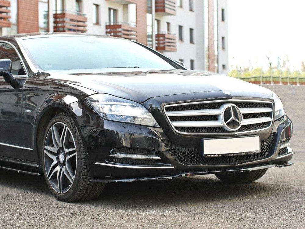 Maxton Design Gloss Black Front Splitter Mercedes CLS C218 Standard 2011-2014 Maxton Design SR