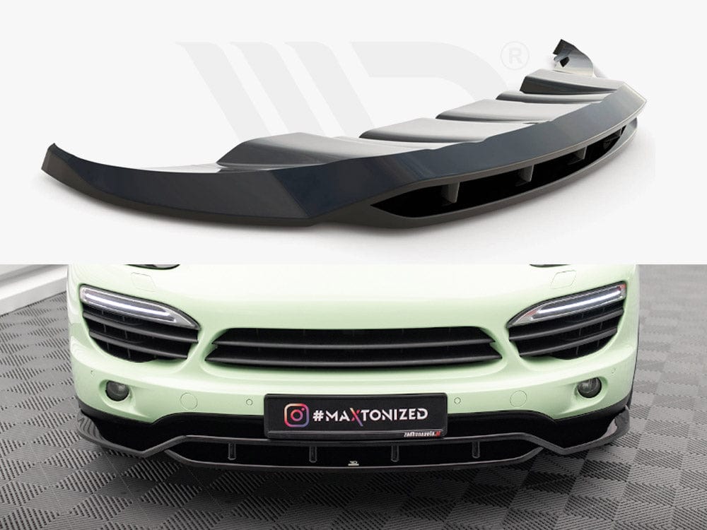 Maxton Design Gloss Black Front Splitter Porsche Cayenne Mk2 Maxton Design SR