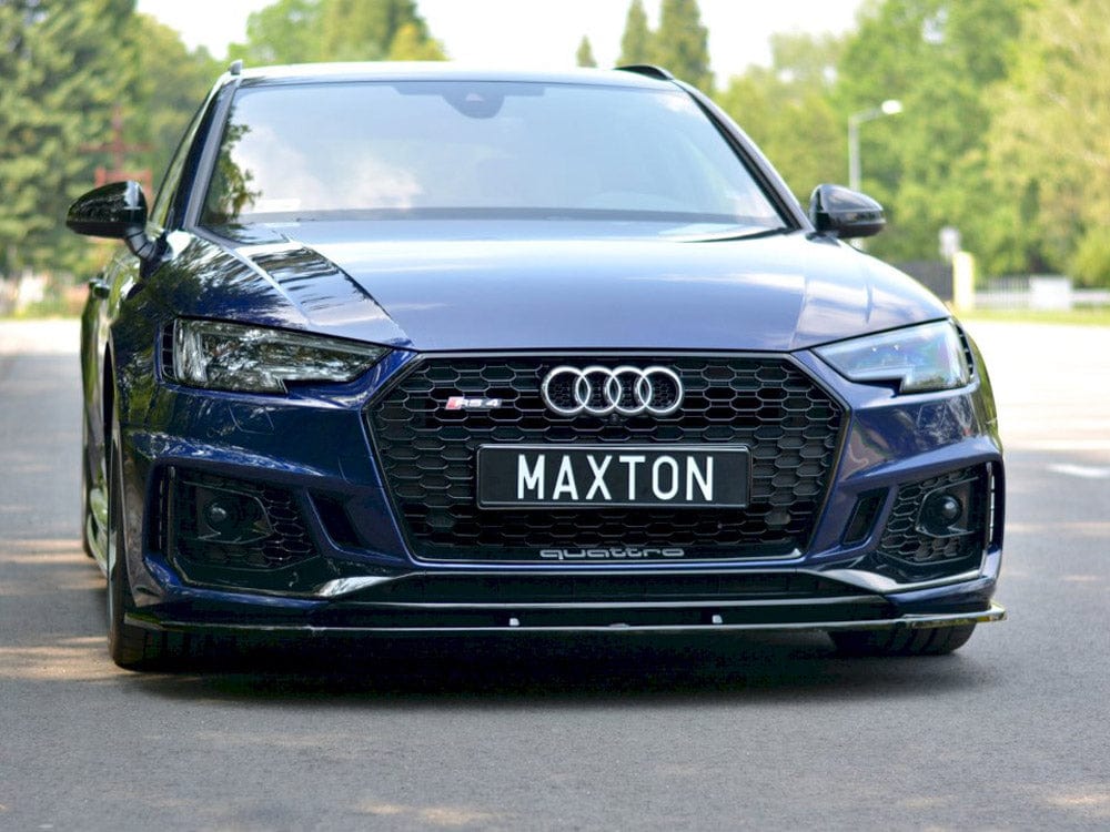 Maxton Design Gloss Black Front Splitter V.1 Audi RS4 B9 2017-2019 Maxton Design SR