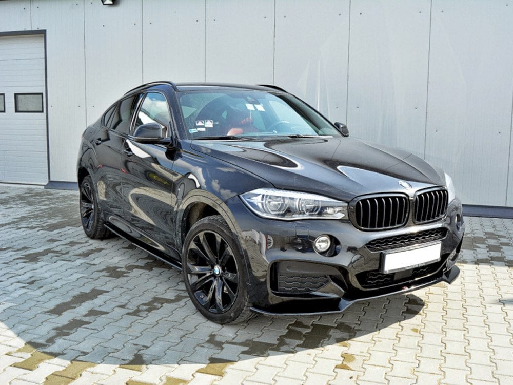 Maxton Design Gloss Black Front Splitter V.1 Bmw X6 F16 M Sport 2014-2019 Maxton Design SR