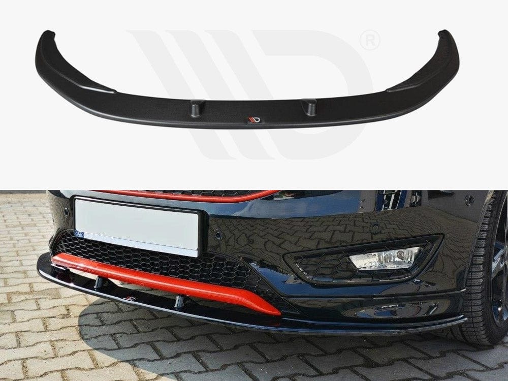 Maxton Design Gloss Black Front Splitter V.1 Ford Focus 3 St-line (Facelift) 2015-2018 Maxton Design SR