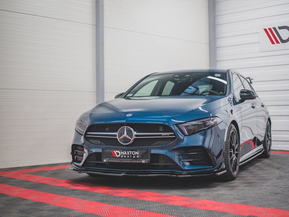 Maxton Design Gloss Black Front Splitter V.1 Mercedes A35 AMG AERO W177 Maxton Design SR