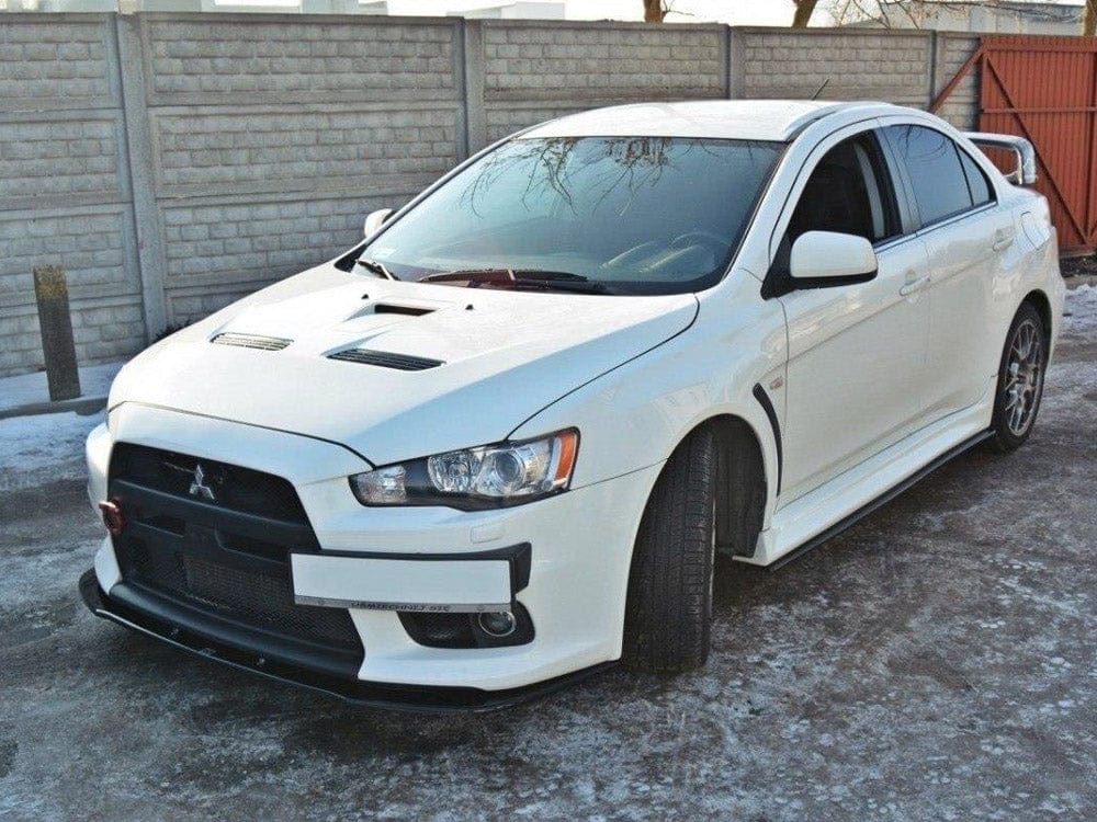 Maxton Design Gloss Black Front Splitter V.1 Mitsubishi Lancer EVO X 2007-2015 Maxton Design SR