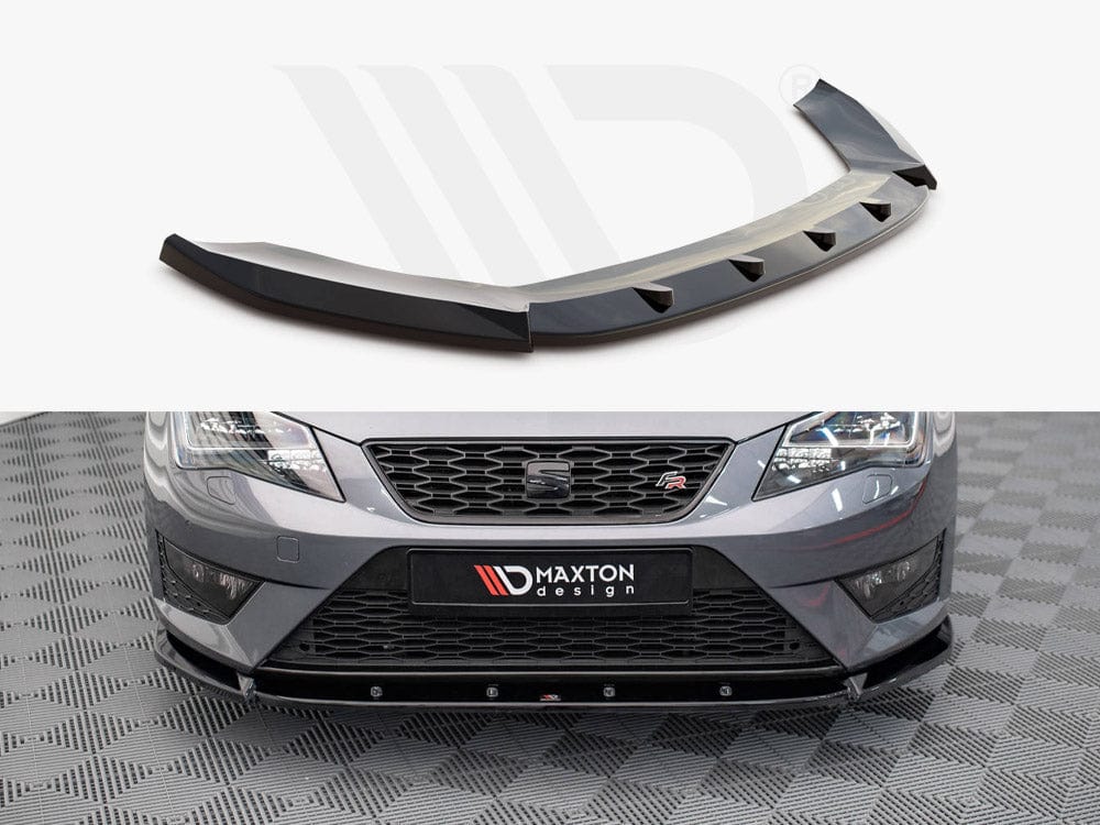 Maxton Design Gloss Black Front Splitter V.1 Seat Leon FR / Cupra MK3 2012-2016 Maxton Design SR