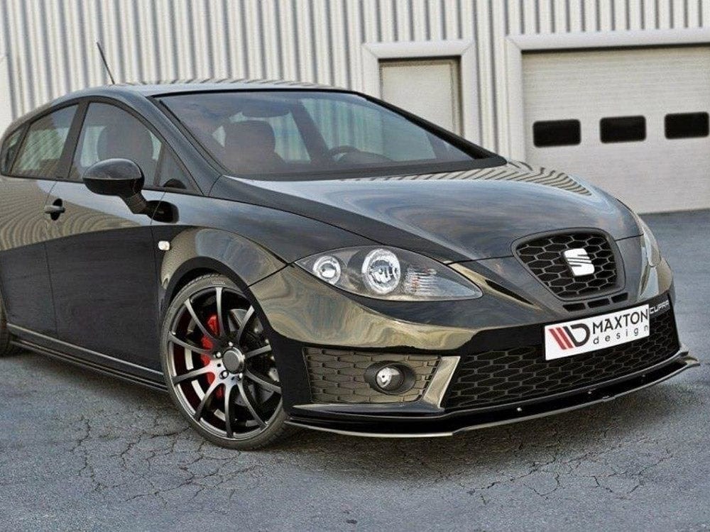 Maxton Design Gloss Black Front Splitter V.1 Seat Leon Mk2 Cupra / FR Facelift Maxton Design SR