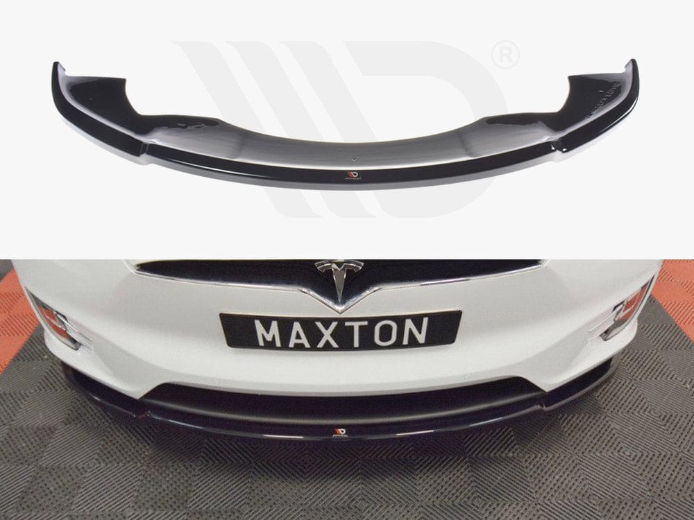Maxton Design Gloss Black Front Splitter V.1 Tesla Model X 2015- Maxton Design SR