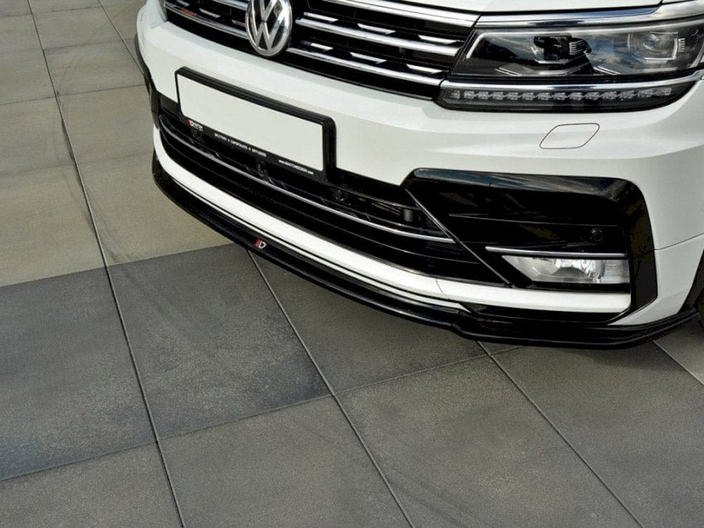 Maxton Design Gloss Black Front Splitter V.1 VW Tiguan MK 2 R-line 2015-2019 Maxton Design SR