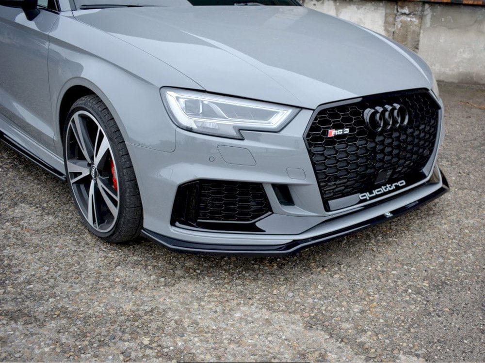 Maxton Design Gloss Black Front Splitter V.2 Audi RS3 8V Facelift Sedan 2017-2020 Maxton Design SR