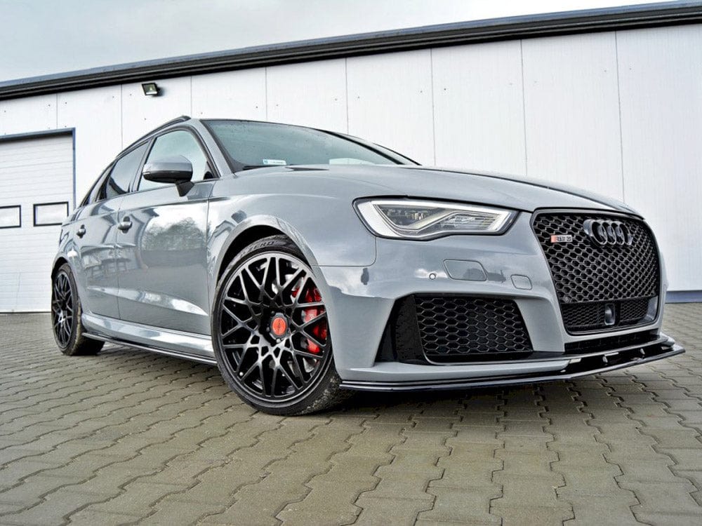Maxton Design Gloss Black Front Splitter V.2 Audi RS3 8VA Sportback Pre-facelift 2015-2016 Maxton Design SR