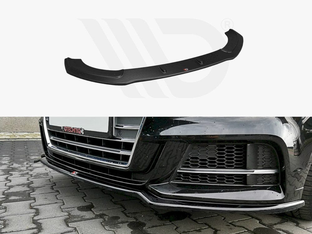 Maxton Design Gloss Black Front Splitter V.2 Audi S3 / A3 S-line 8V Facelift Sedan 2016-2020 Maxton Design SR