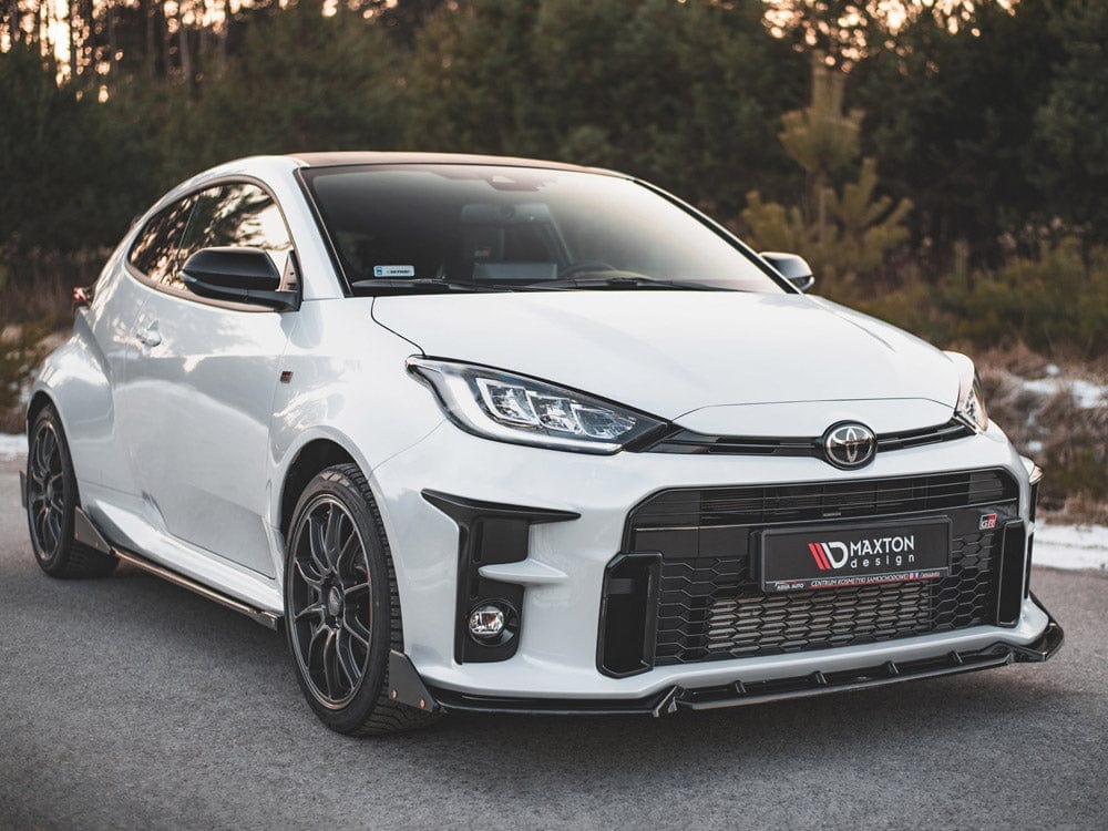 Maxton Design Gloss Black Front Splitter V.2 + Flaps Toyota GR Yaris Mk4 Maxton Design SR