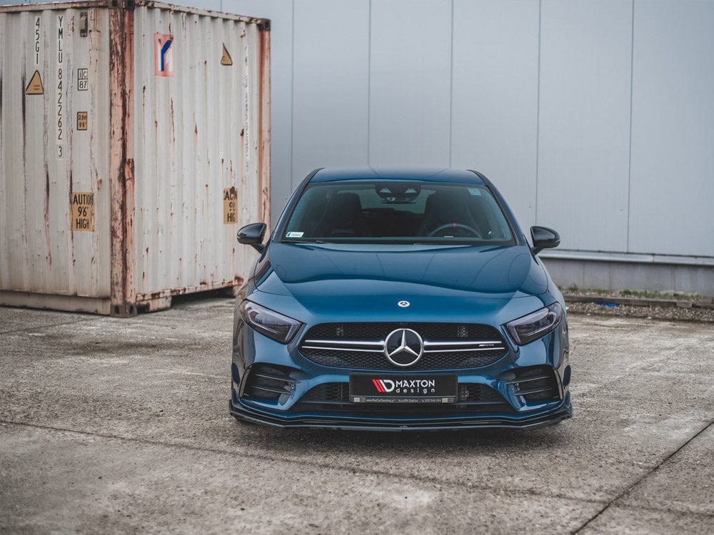 Maxton Design Gloss Black Front Splitter V.2 Mercedes A35 AMG AERO W177 Maxton Design SR
