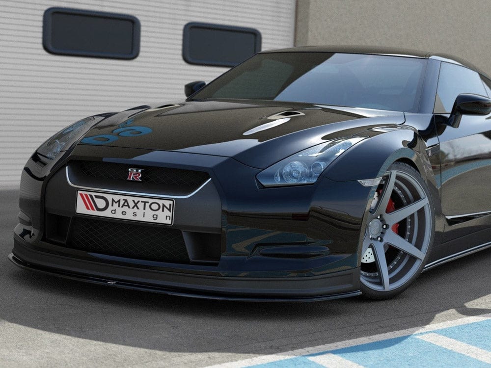 Maxton Design Gloss Black Front Splitter V.2 Nissan GT-R Pre-facelift Coupe (R35-SERIES) 2007-2010 Maxton Design SR