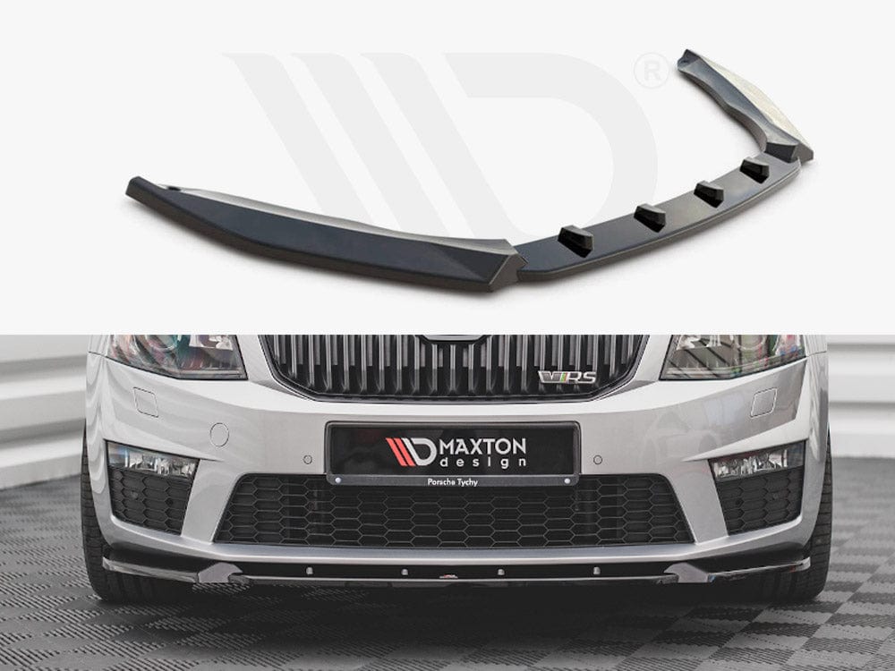 Maxton Design Gloss Black Front Splitter V.3 Skoda Octavia RS MK3 2013-2016 Maxton Design SR