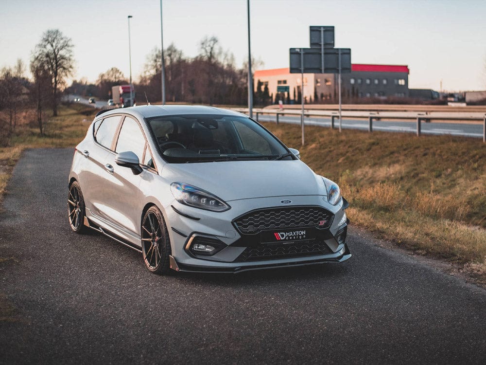 Maxton Design Gloss Black Front Splitter V.4 + Flaps Ford Fiesta ST / ST-Line Mk8 Maxton Design SR