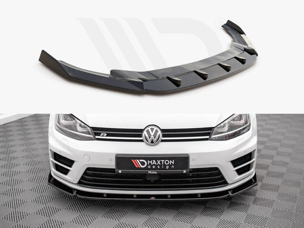 Maxton Design Gloss Black Front Splitter V.4 VW Golf R MK7 2013-2016 Maxton Design SR