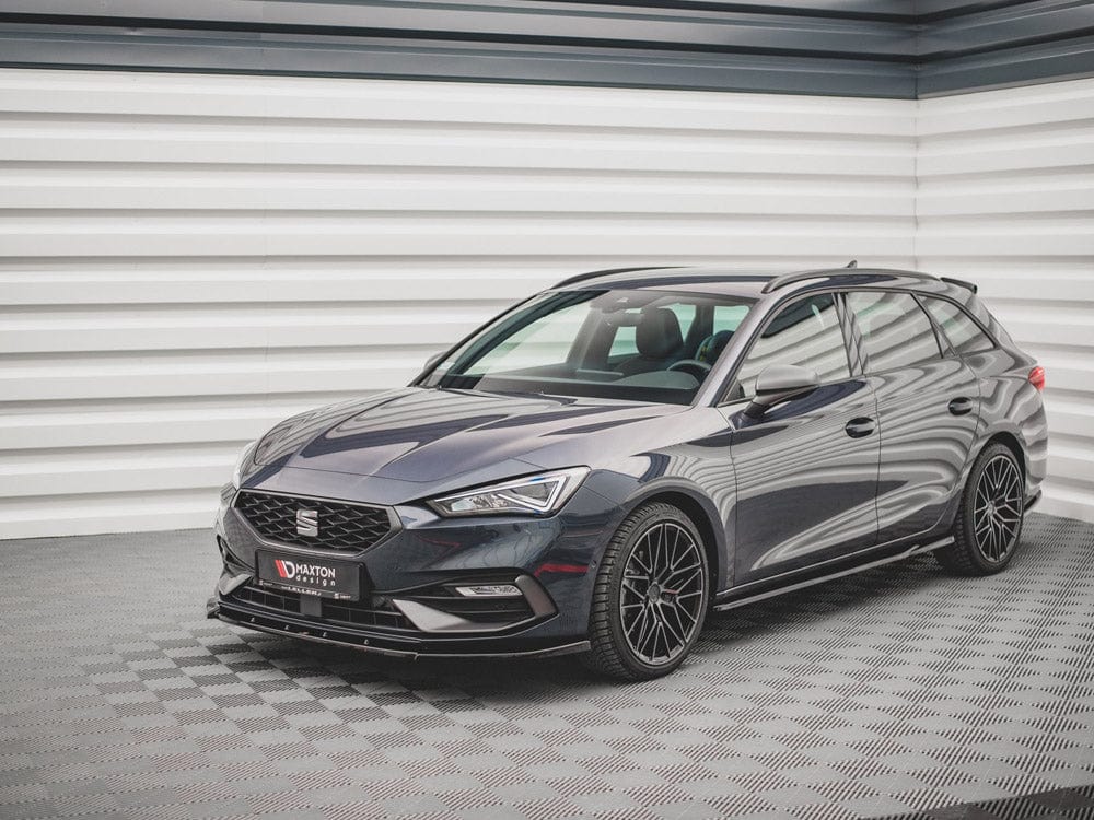 Maxton Design Gloss Black Front Splitter V1 Seat Leon FR MK4 2020- Maxton Design SR