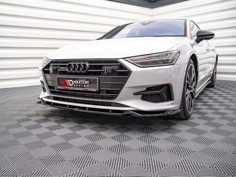 Maxton Design Gloss Black Front Splitter V2 Audi A7 C8 2018- Maxton Design SR