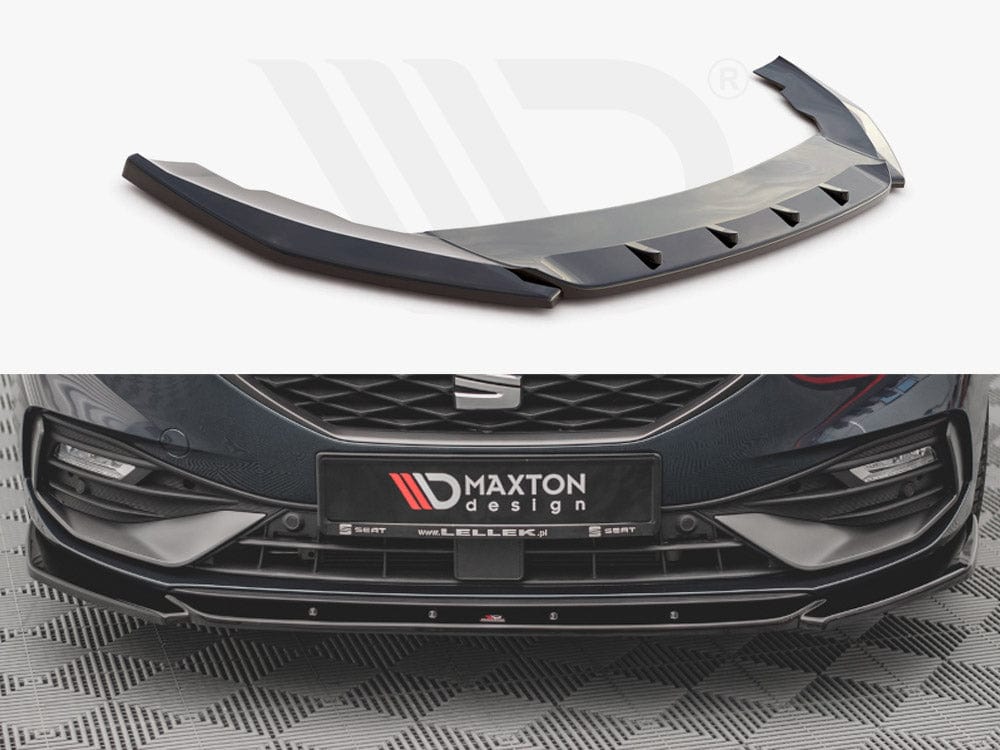 Maxton Design Gloss Black Front Splitter V2 Seat Leon FR MK4 2020- Maxton Design SR