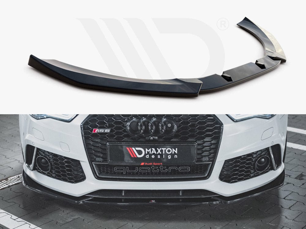 Maxton Design Gloss Black Front Splitter V4 Audi RS6 C7 2013-2017 Maxton Design SR