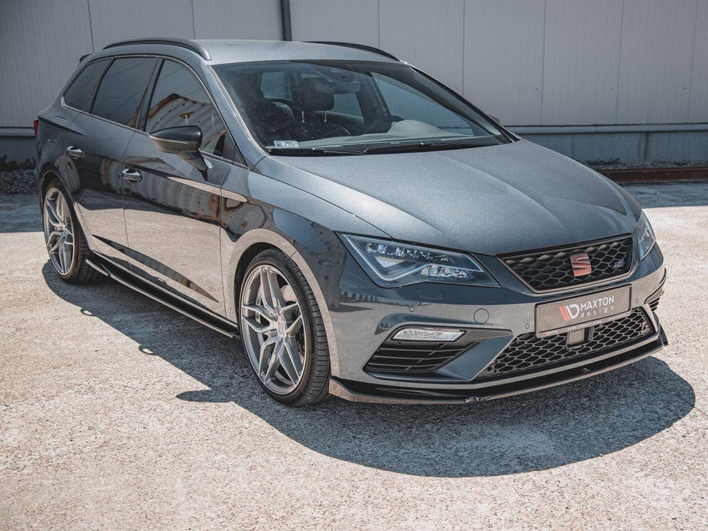 Maxton Design Gloss Black Front Splitter V5 Seat Leon Cupra/ FR MK3 Facelift 2017-2019 Maxton Design SR