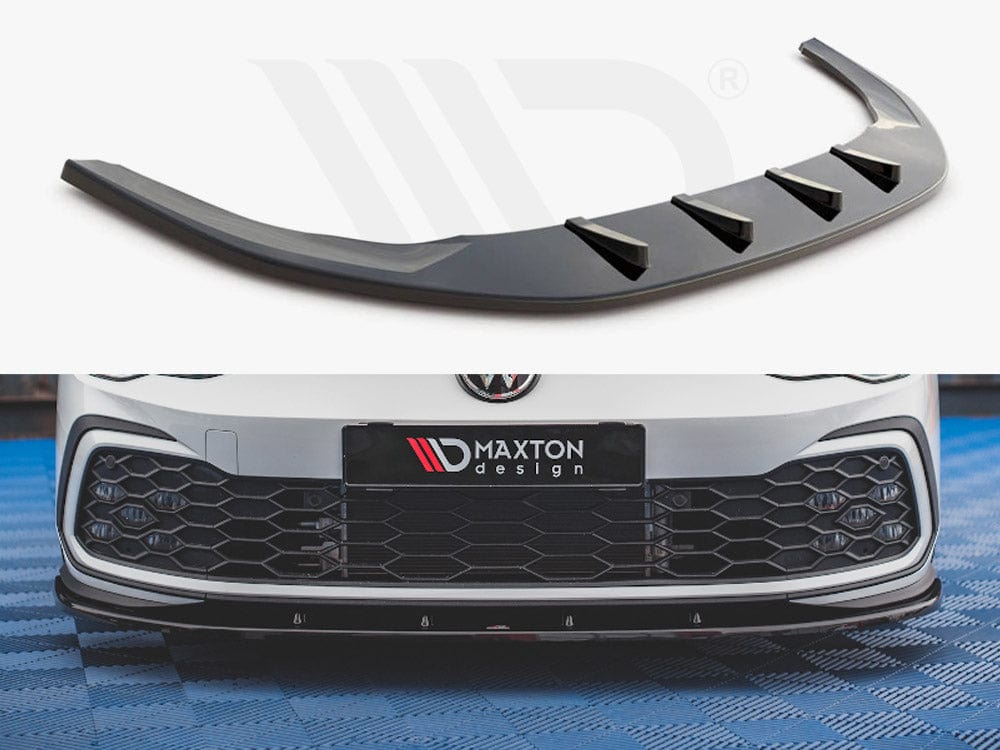 Maxton Design Gloss Black Front Splitter VW Golf MK8 GTI / R-line 2020- Maxton Design SR