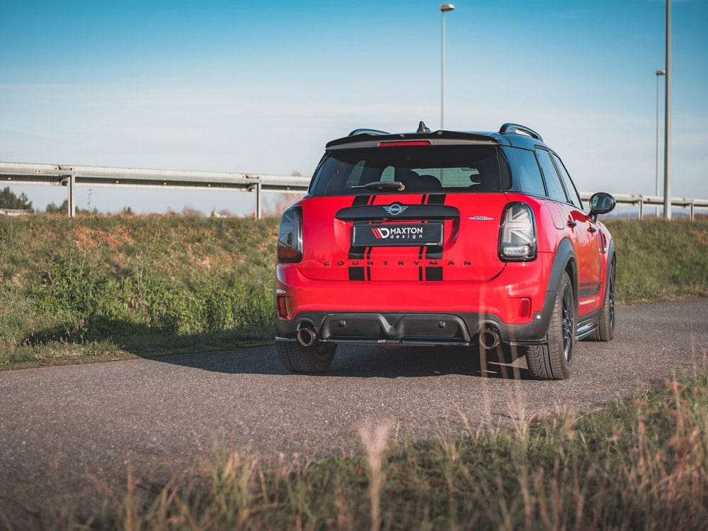 Maxton Design Gloss Black / No Central Rear Splitter Mini Countryman MK2 F60 JCW 2020- Maxton Design SR