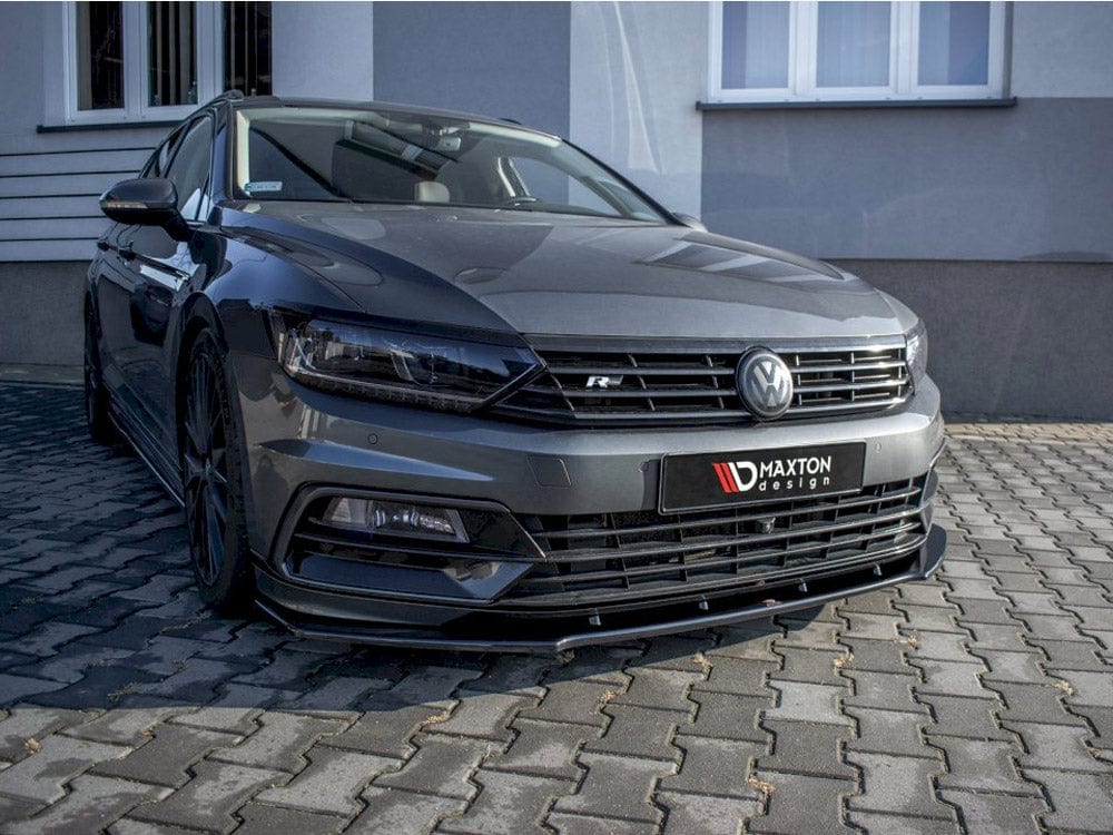 Maxton Design Gloss Black / No Front Splitter V.1 Volkswagen Passat R-line B8 2015-19 Maxton Design SR