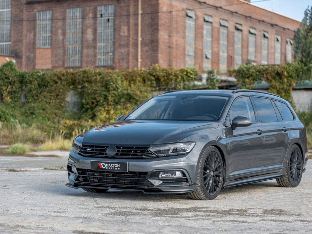 Maxton Design Gloss Black / No Front Splitter V.2 Volkswagen Passat R-line B8 2015-19 Maxton Design SR