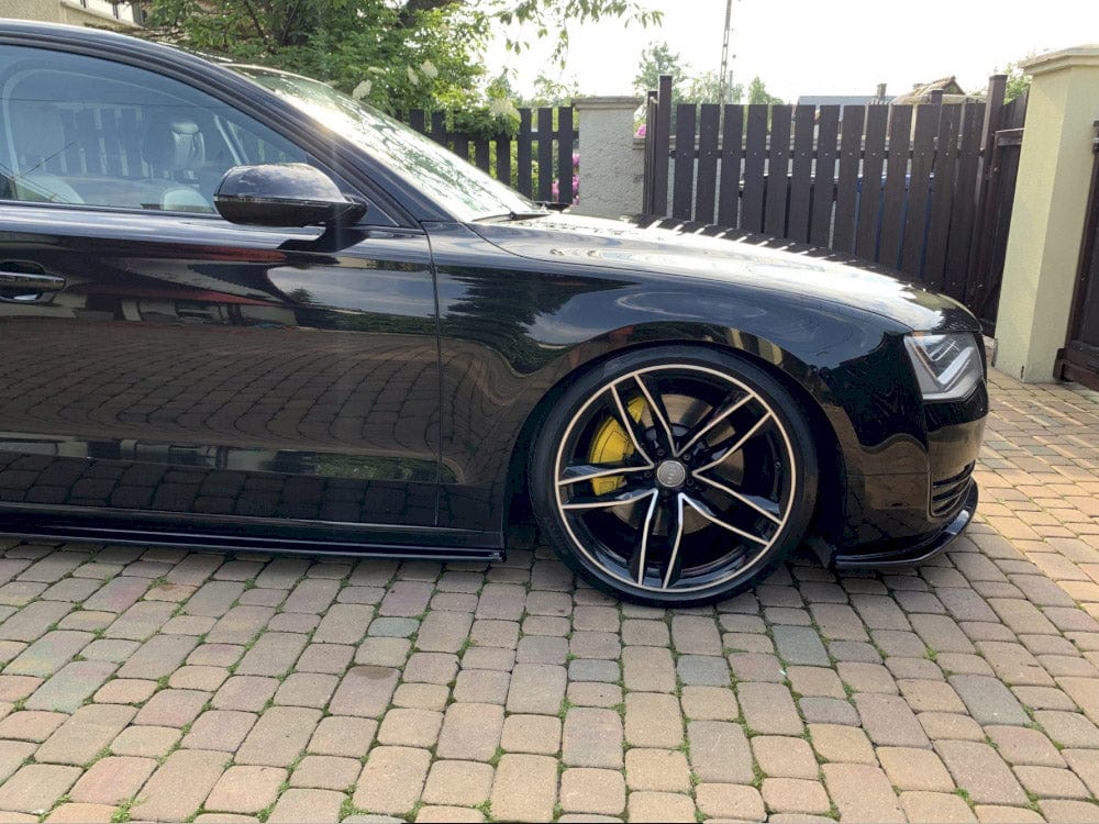 Maxton Design Gloss Black / No Side Skirts Diffusers Audi A8 Long D4 2009- 2013 Maxton Design SR