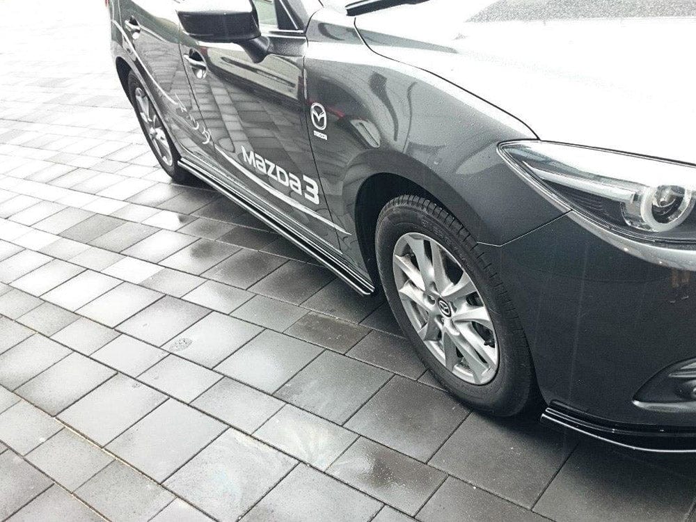 Maxton Design Gloss Black / No Side Skirts Diffusers Mazda 3 Mk3 Maxton Design SR
