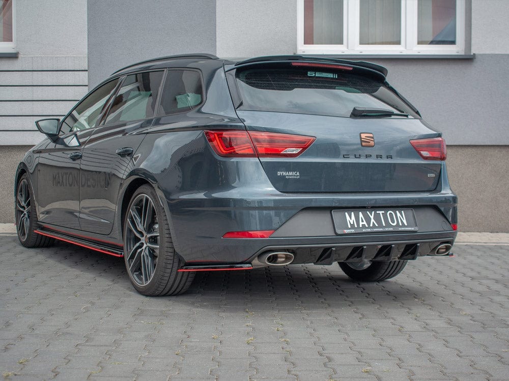 Maxton Design Gloss Black Rear Diffuser Seat Leon MK3 Cupra ST 2017- Maxton Design SR
