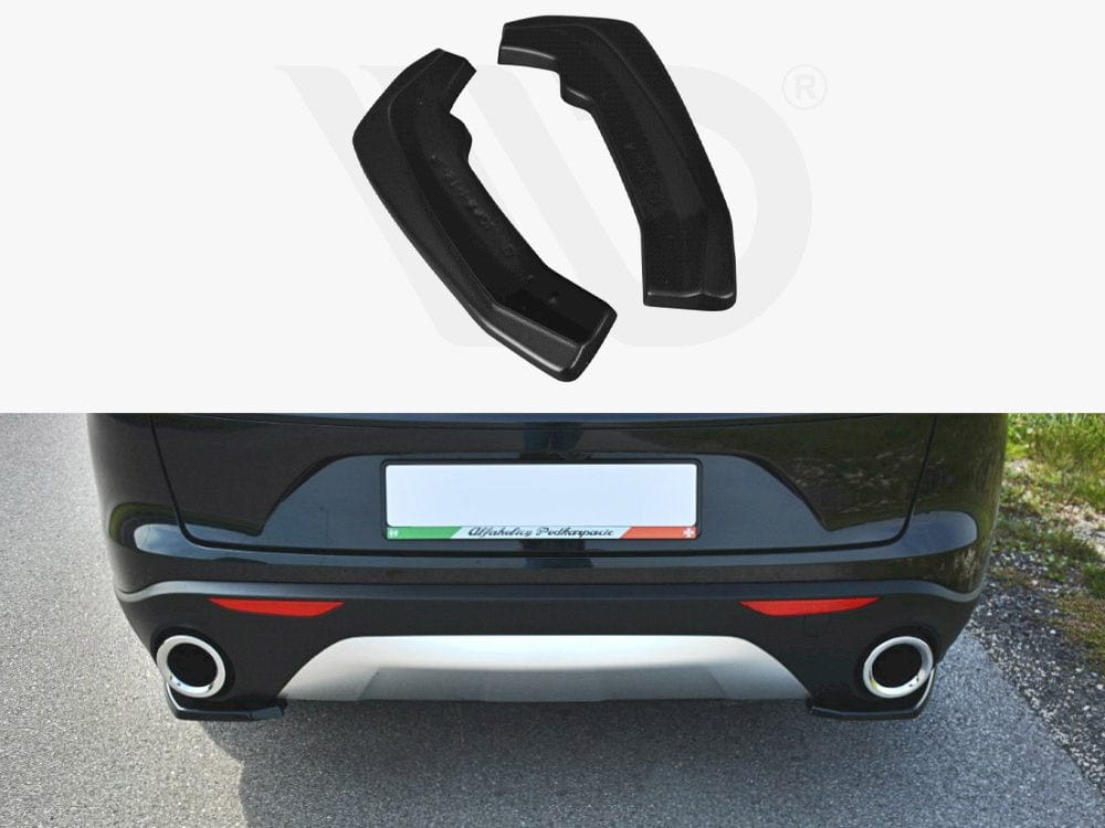 Maxton Design Gloss Black Rear Side Splitters Alfa Romeo Stelvio 2016-2020 Maxton Design SR